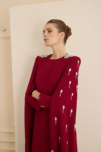 INFINITY  ELBİSE Bordo