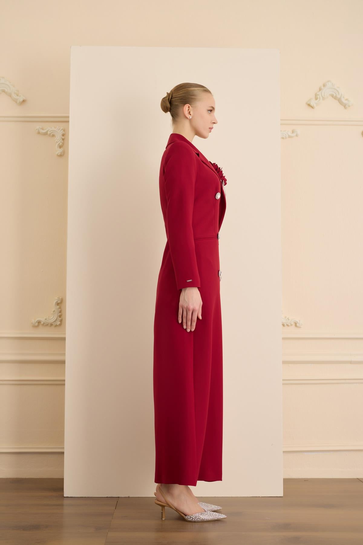 ROSE STONE DRESS Kırmızı