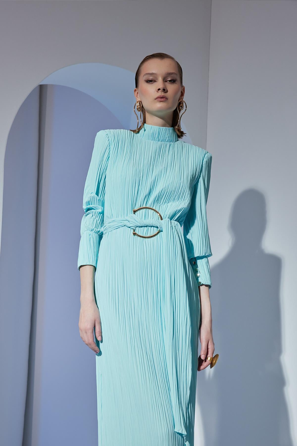 LEONIE DRESS Gök Mavisi