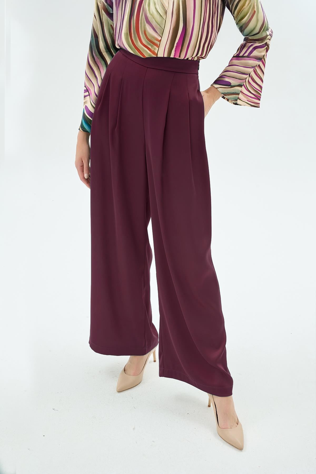 Li̇sa  Bol Paça Pantolon Bordo