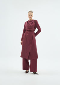 45002 NATALİ CEKET PANTOLON TAKIM Bordo