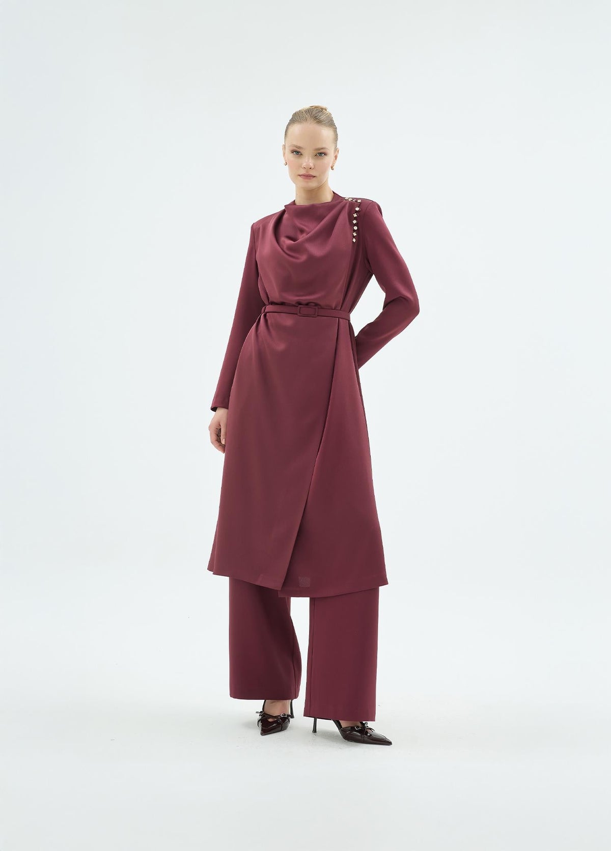 45002 NATALİ CEKET PANTOLON TAKIM Bordo