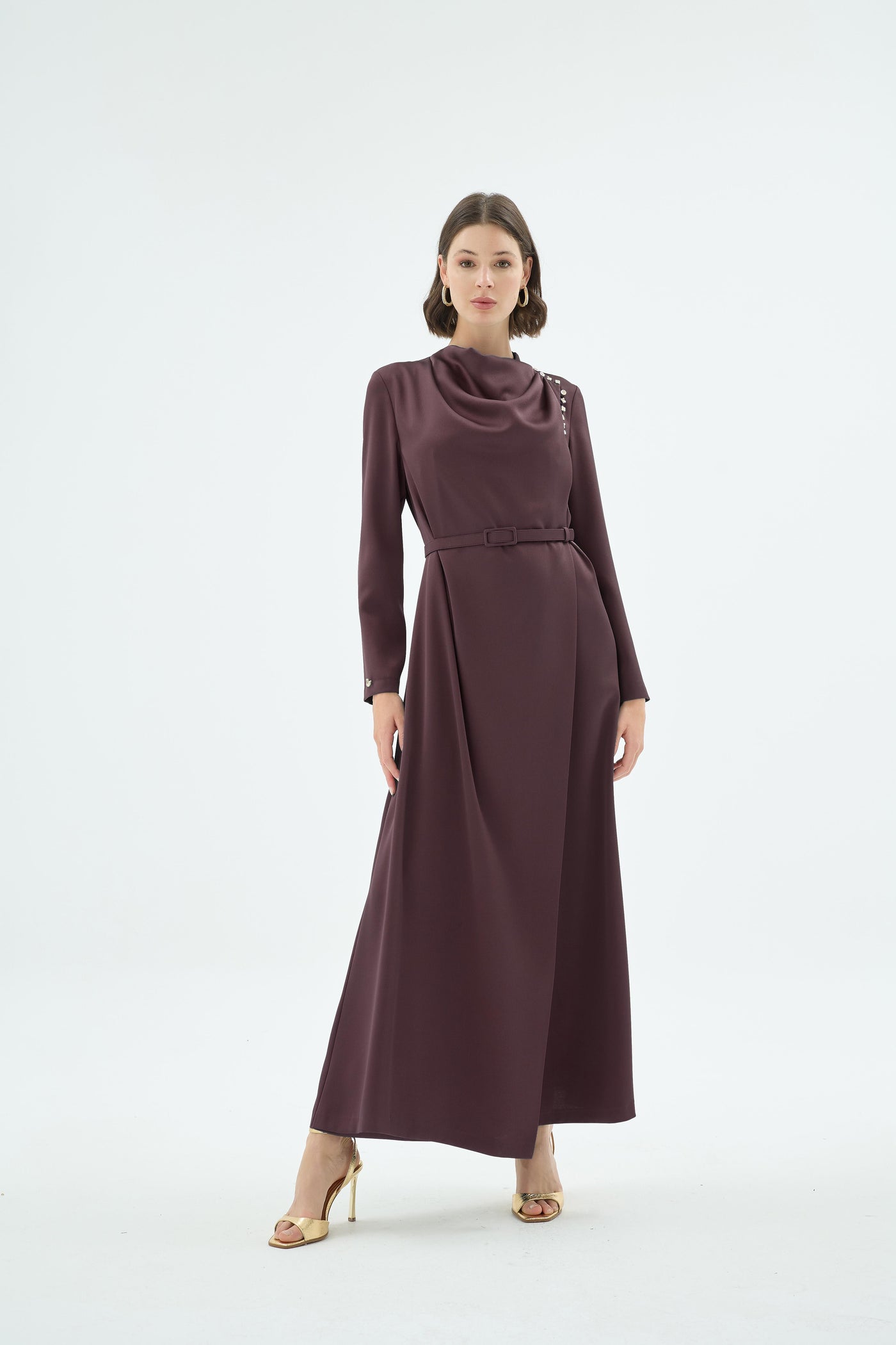 30042 NATALİ   ELBİSE Kahve