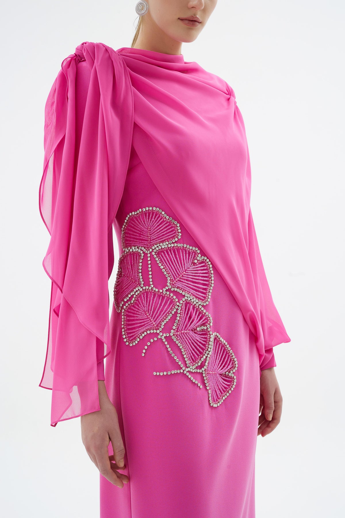 Peony  Nakışlı Elbise Pembe
