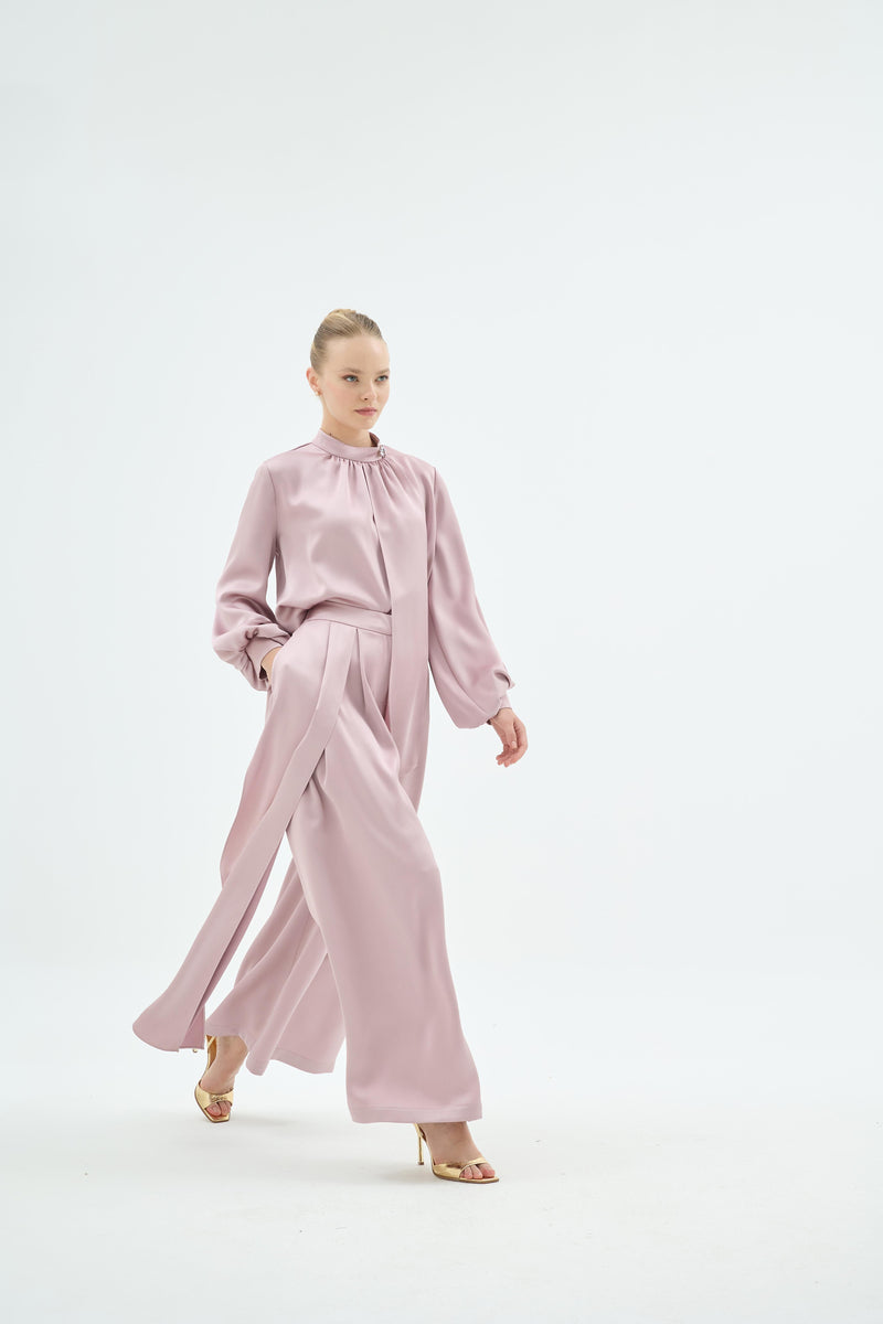 91015 QUVİN BLUZ PANTOLON Pudra
