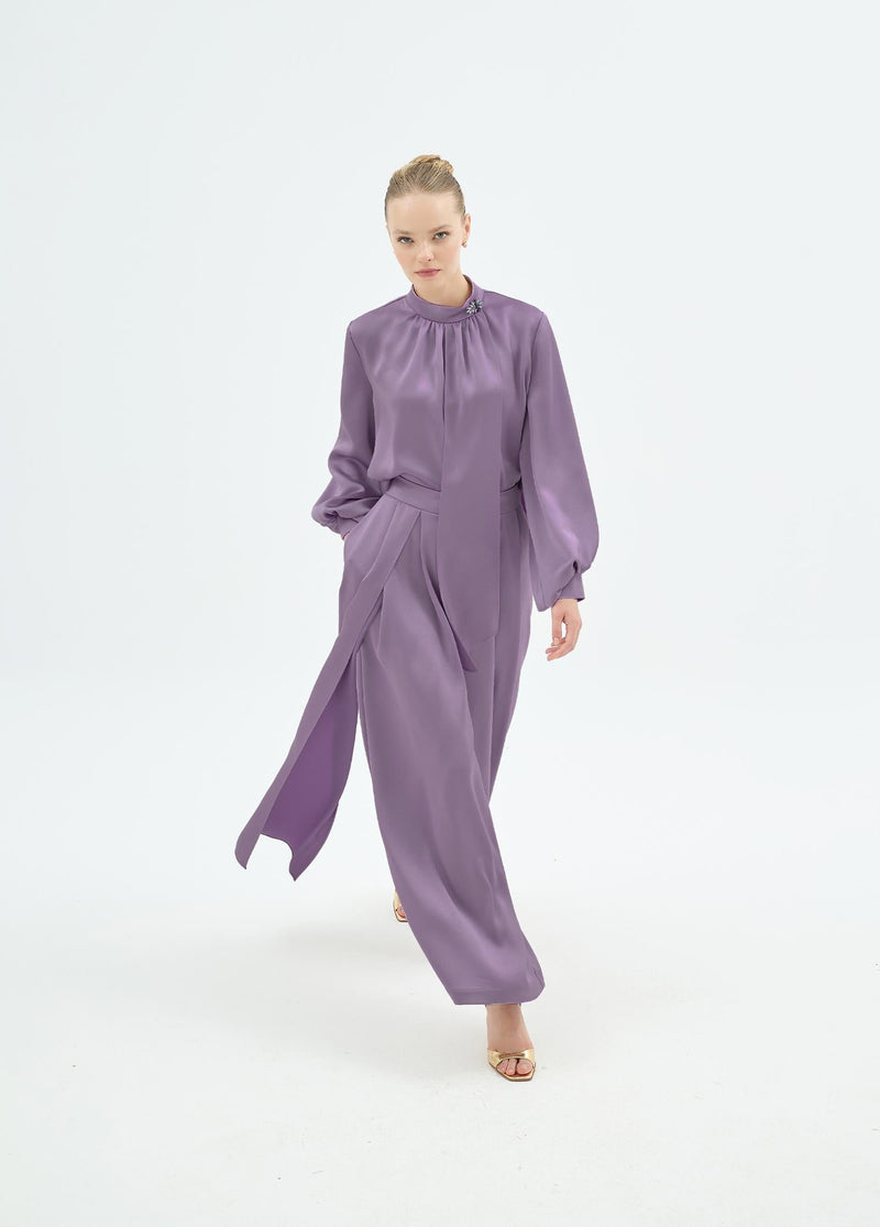 91015 QUVİN BLUZ PANTOLON Mor