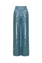SEQUIN PANTS Aqua