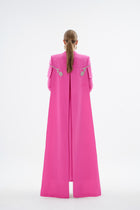 Vera  Lale Desenli Elbise Pembe