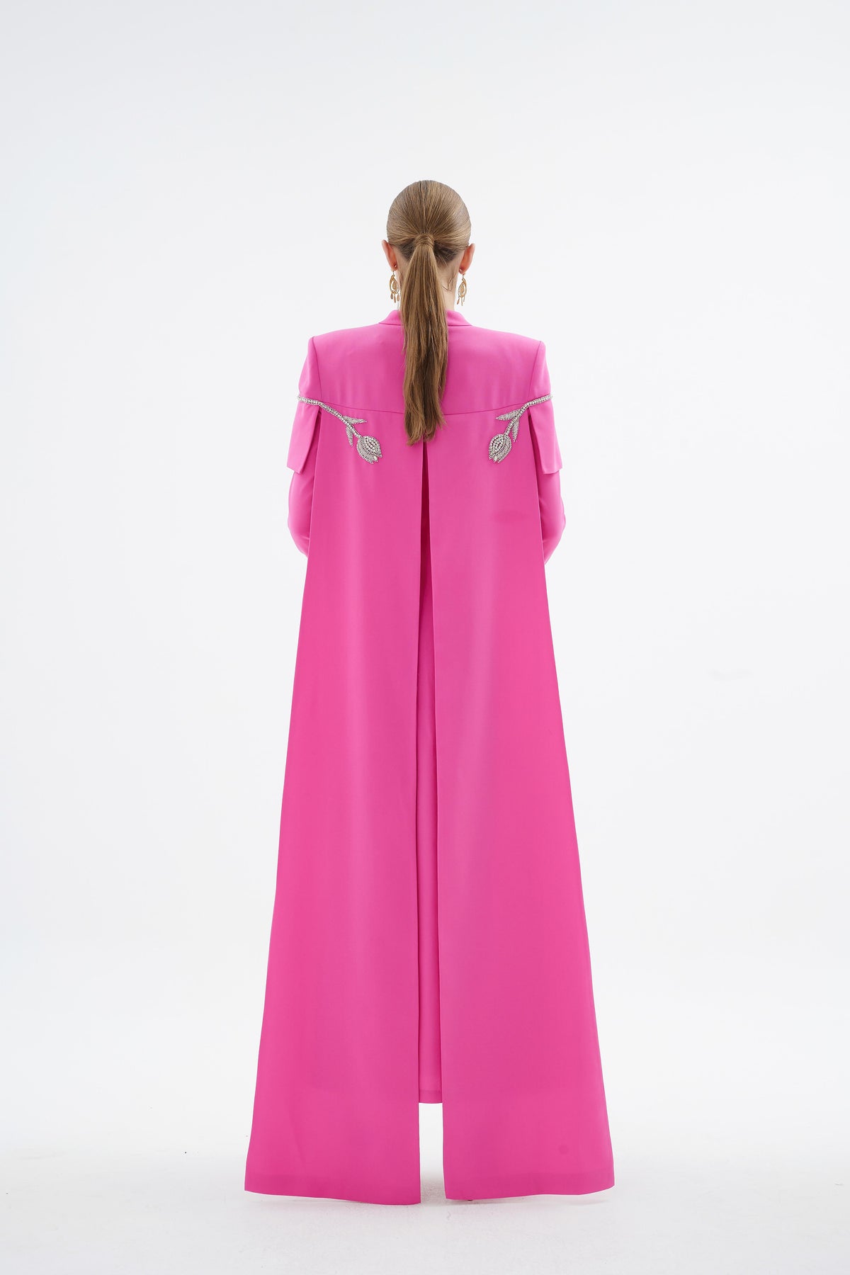 Vera  Lale Desenli Elbise Pembe