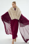 41002 YELENA FUR STOLE Stone