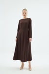 30045 ZEYA LONG SLEEVE DRESS Coffee